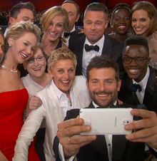 Selfie de Ellen DeGeneres en la gala de los Oscars