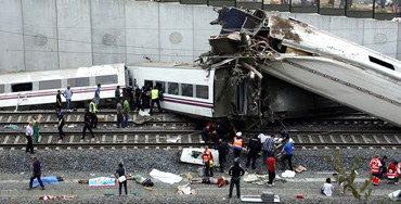 Accidente de tren en Santiago de Compostela