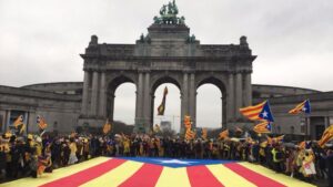 Manifestantes en Bruselas.