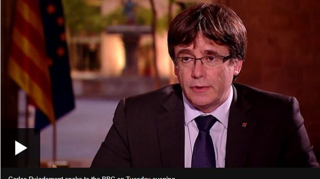 Carles Puigdemont en la cadena BBC.