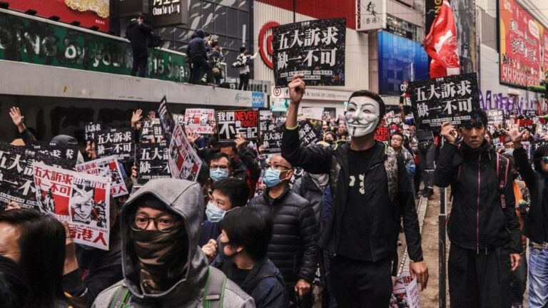 Manifestación prodemocrática en Hong Kong